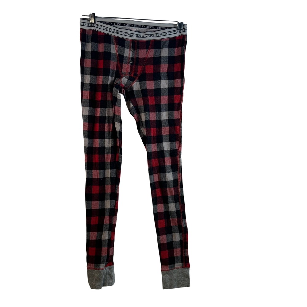 Victoria's Secret‎ Plaid Flannel Pajama Bottoms Thermal Long Johns XS
